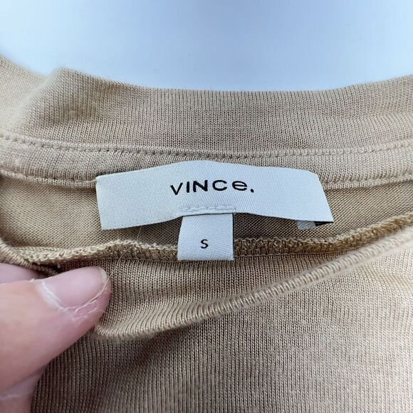 Vince Modal Long Sleeve Top Beige Size Small - Picture 2 of 3